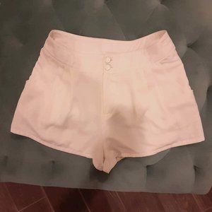 Flirty Pleated cream dress shorts